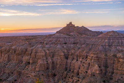 Rock formations at sunset