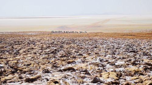 Scenic view of land against sky