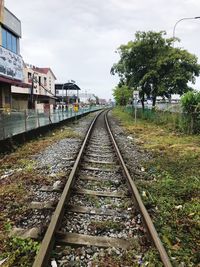 View of railroad tracks against sky