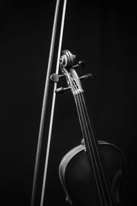 Musical equipment against black background