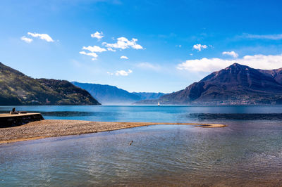 A view of lake como, photographed from bellano, on the lecco side of the lake.