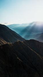 Scenic view of mountain range against sky