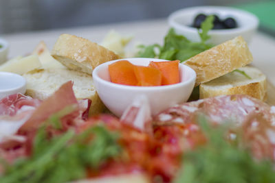 Close-up of served food