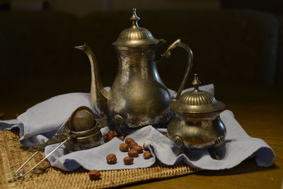 Close-up of ice cream on table
