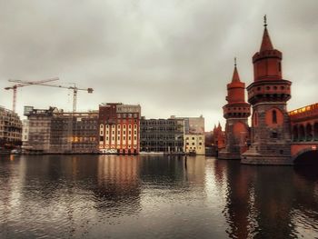 Reflection of buildings in city