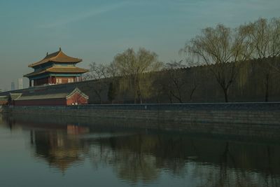 Reflection of built structures in water