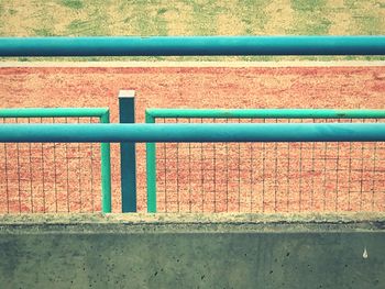 High angle view of metal grate