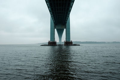 View of bridge over sea against sky