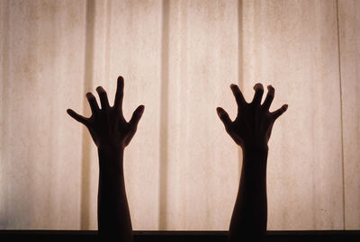 Silhouette of human hand