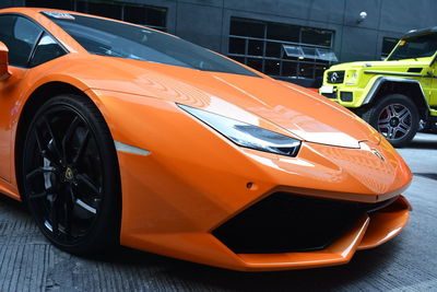 View of car parked in city