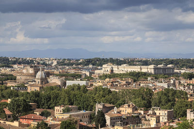 High angle view of townscape against sky