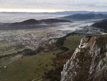 High angle view of landscape against sky