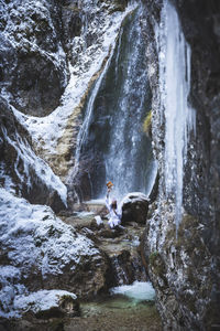 Scenic view of waterfall