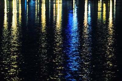 Full frame shot of lake in city at night