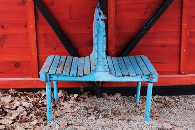 Close-up of abandoned seat