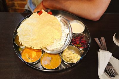 Close-up of food on table