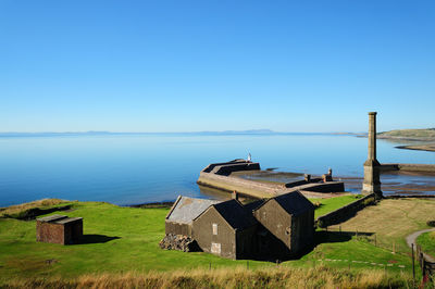 Part of the harbour area of whitehaven, feat 'the candlestick'.