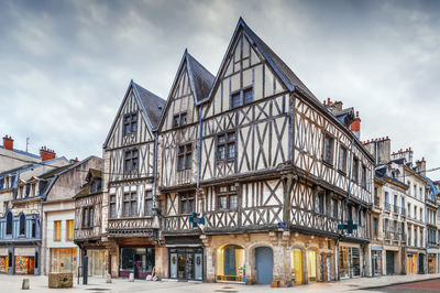 Low angle view of old building against sky