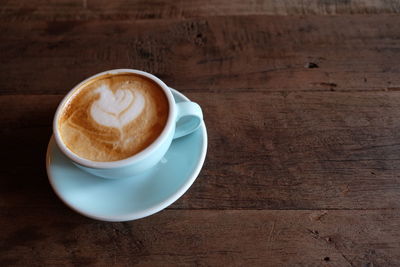 Coffee cup on table