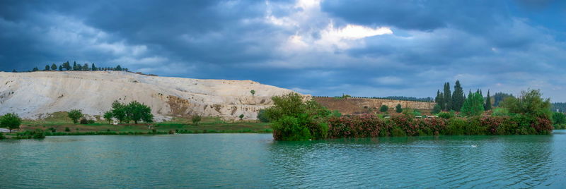 Panoramic view of lake against sky