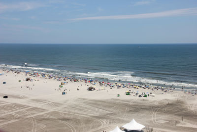 Tourists on wildwood beach in summer