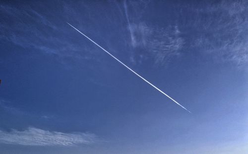 Vapor trail in blue sky