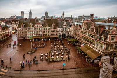 Panoramic view of ghent from gravensteen, belgium.