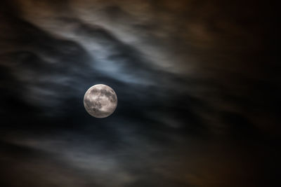 Low angle view of moon in sky
