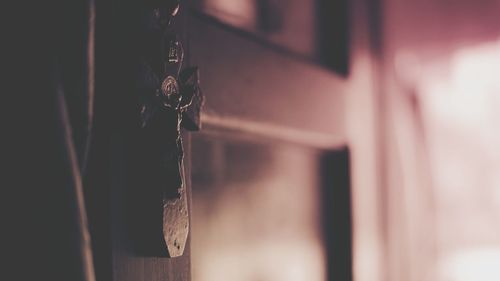 Close-up of closed door of building