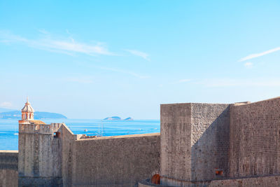 Historical fortress of dubrovnik . medieval fort situated at adriatic coast in croatia