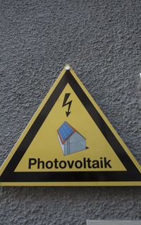 Close-up of warning sign