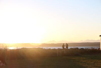 Panoramic view of sea against clear sky