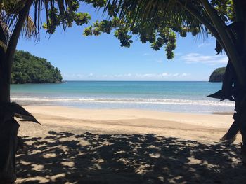 Scenic view of beach against sky