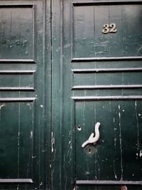 Close-up of wooden door