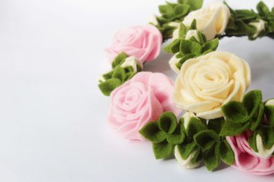 Beautiful and elegant handmade felt flower crown for engagement or wedding event