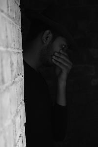 Portrait of young man smoking