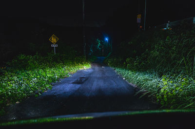 Road in city at night