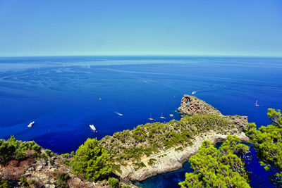High angle view of sea against sky