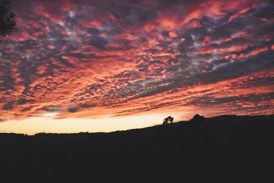 Silhouette man standing against sky during sunset