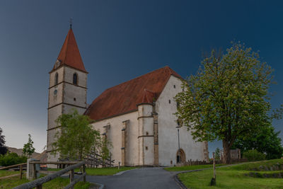 Historic building against clear blue sky