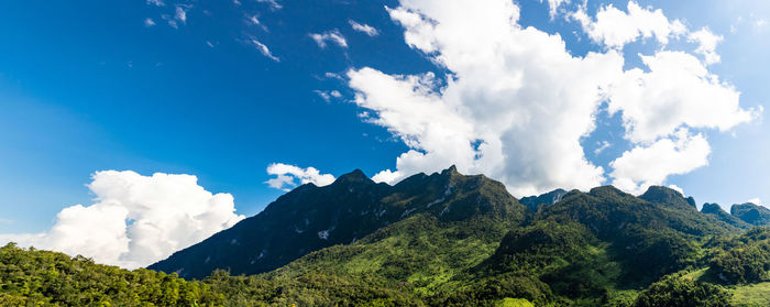 Low angle view of mountains against sky