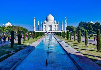 View of temple against blue sky