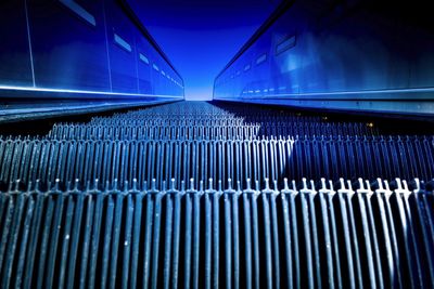 Overhead view of an escalator