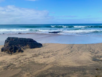 Scenic view of beach against sky