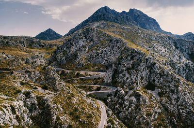 Scenic view of mountains against sky