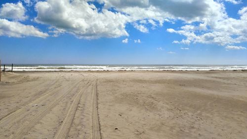 Scenic view of beach against sky