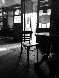 Empty chairs and table at home