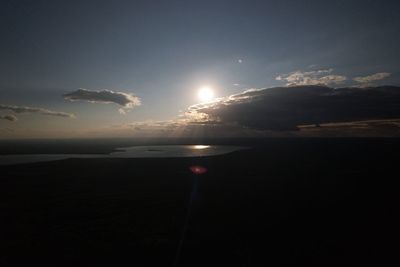 Scenic view of sea against sky at night