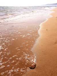 Wet sand on beach