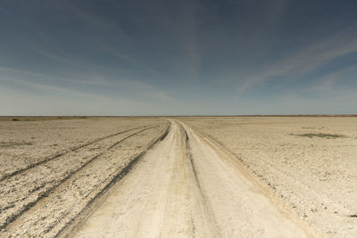 Scenic view of land against sky